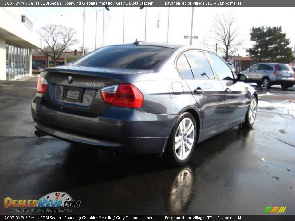 2007 BMW 3 Series 328i Sedan Sparkling Graphite Metallic / Grey Dakota Leather Photo #7