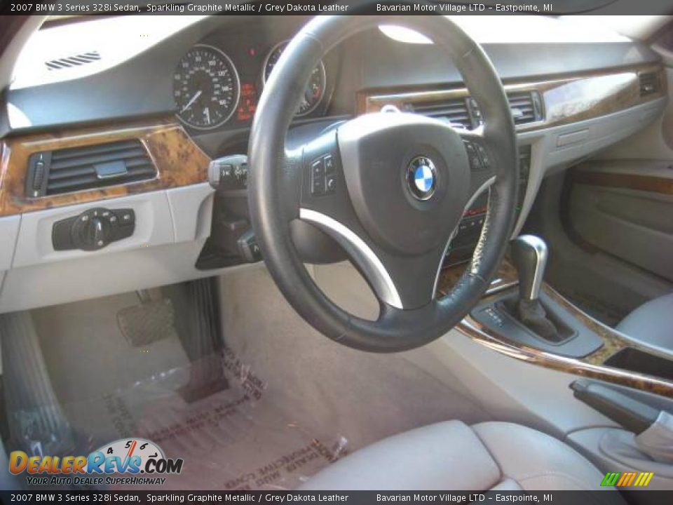 2007 BMW 3 Series 328i Sedan Sparkling Graphite Metallic / Grey Dakota Leather Photo #12