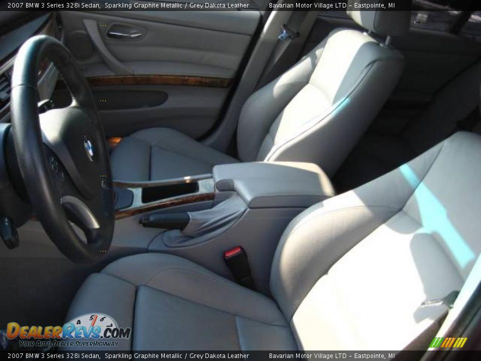 2007 BMW 3 Series 328i Sedan Sparkling Graphite Metallic / Grey Dakota Leather Photo #13