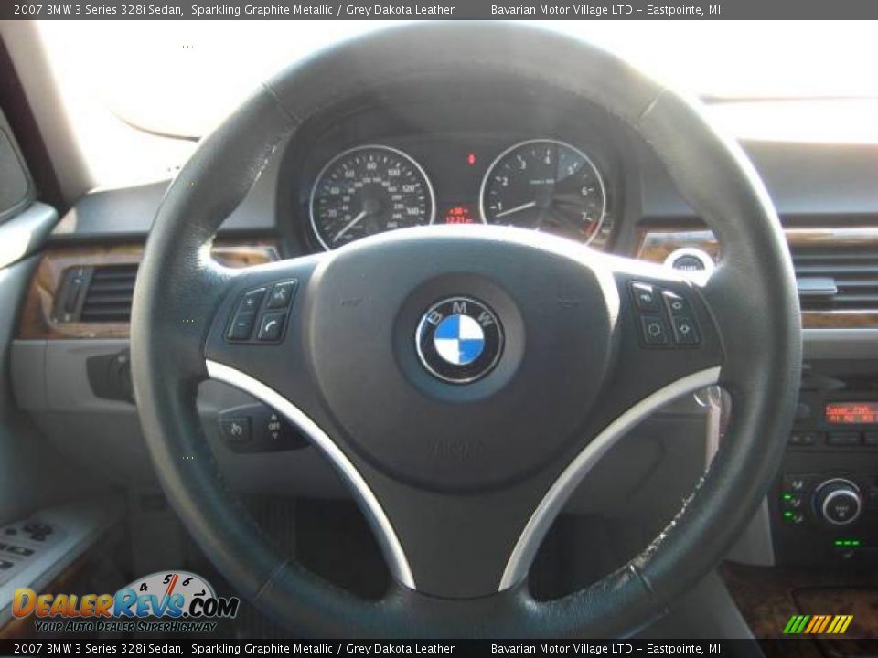 2007 BMW 3 Series 328i Sedan Sparkling Graphite Metallic / Grey Dakota Leather Photo #21