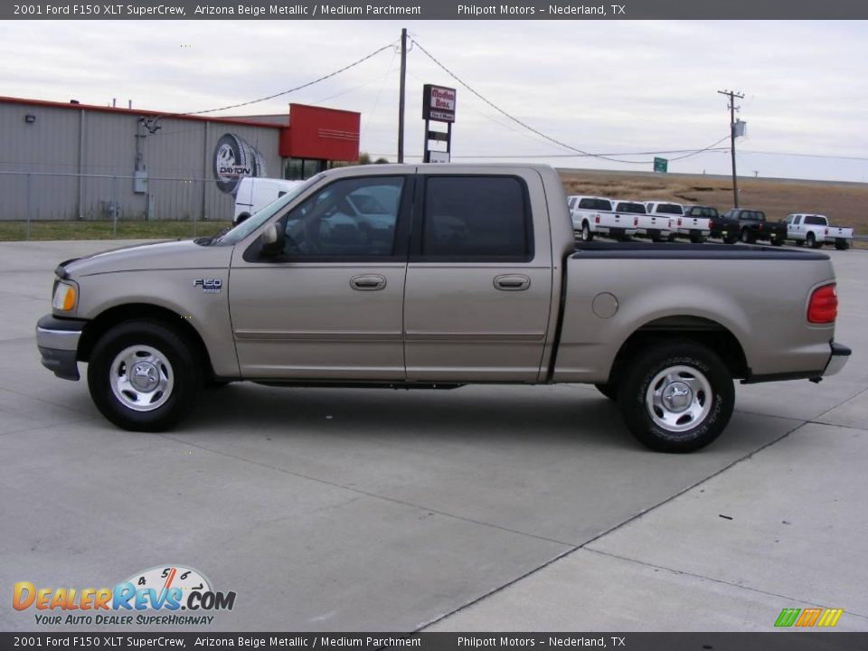 2001 Ford F150 XLT SuperCrew Arizona Beige Metallic / Medium Parchment Photo #6