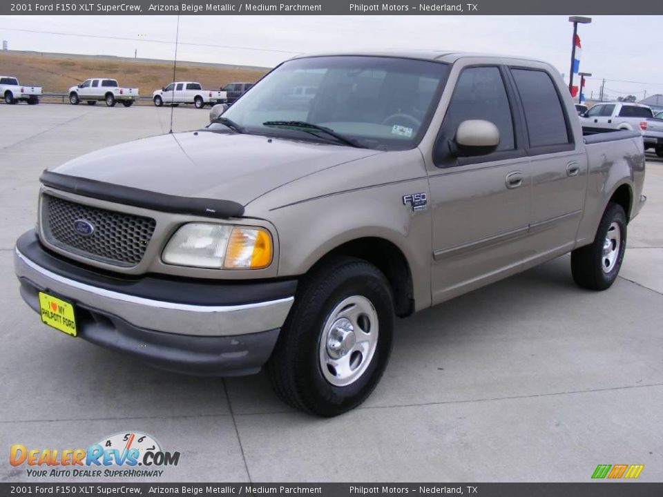 2001 Ford F150 XLT SuperCrew Arizona Beige Metallic / Medium Parchment Photo #7