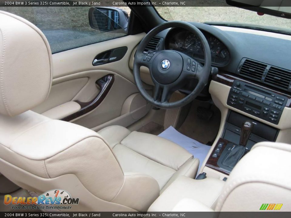 2004 BMW 3 Series 325i Convertible Jet Black / Sand Photo #10