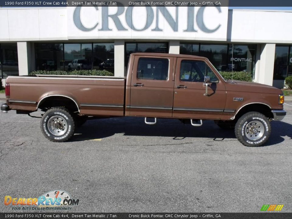 1990 Ford F350 XLT Crew Cab 4x4 Desert Tan Metallic / Tan Photo #1