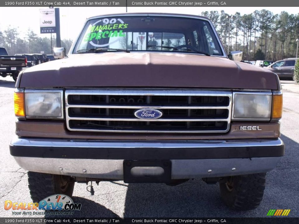 1990 Ford F350 XLT Crew Cab 4x4 Desert Tan Metallic / Tan Photo #3