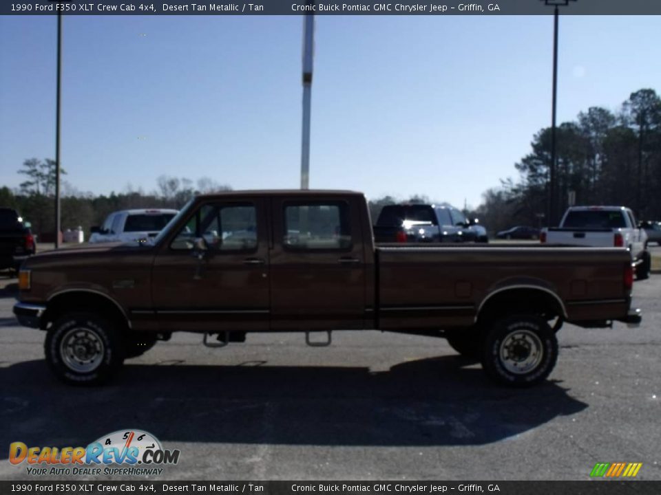 1990 Ford F350 XLT Crew Cab 4x4 Desert Tan Metallic / Tan Photo #5