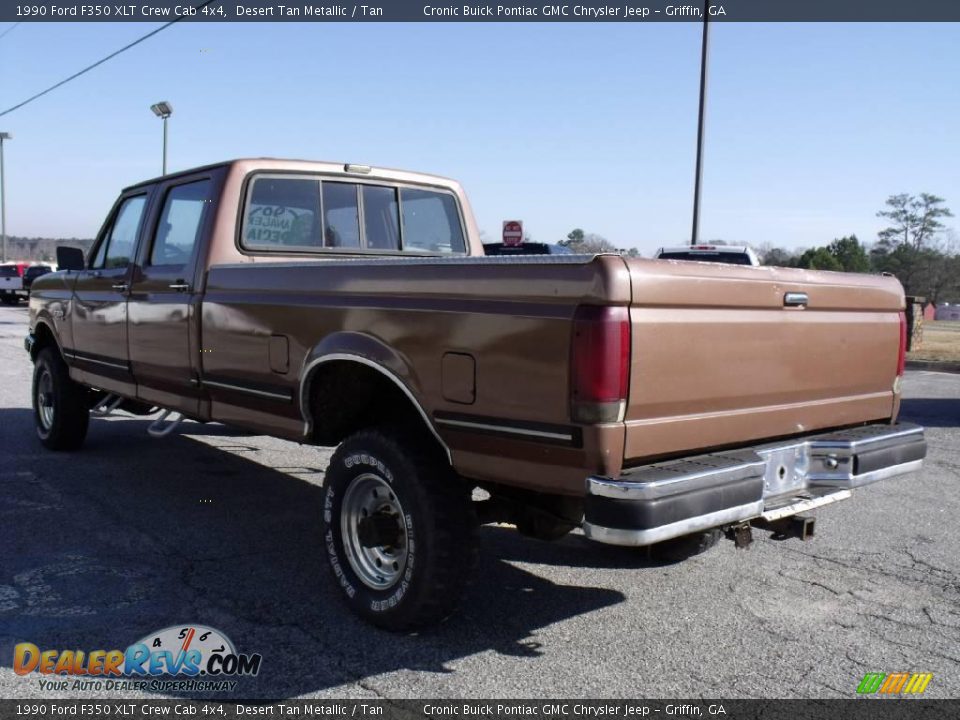 1990 Ford F350 XLT Crew Cab 4x4 Desert Tan Metallic / Tan Photo #6