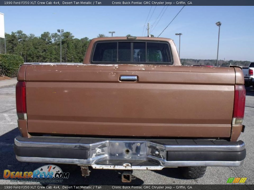 1990 Ford F350 XLT Crew Cab 4x4 Desert Tan Metallic / Tan Photo #7