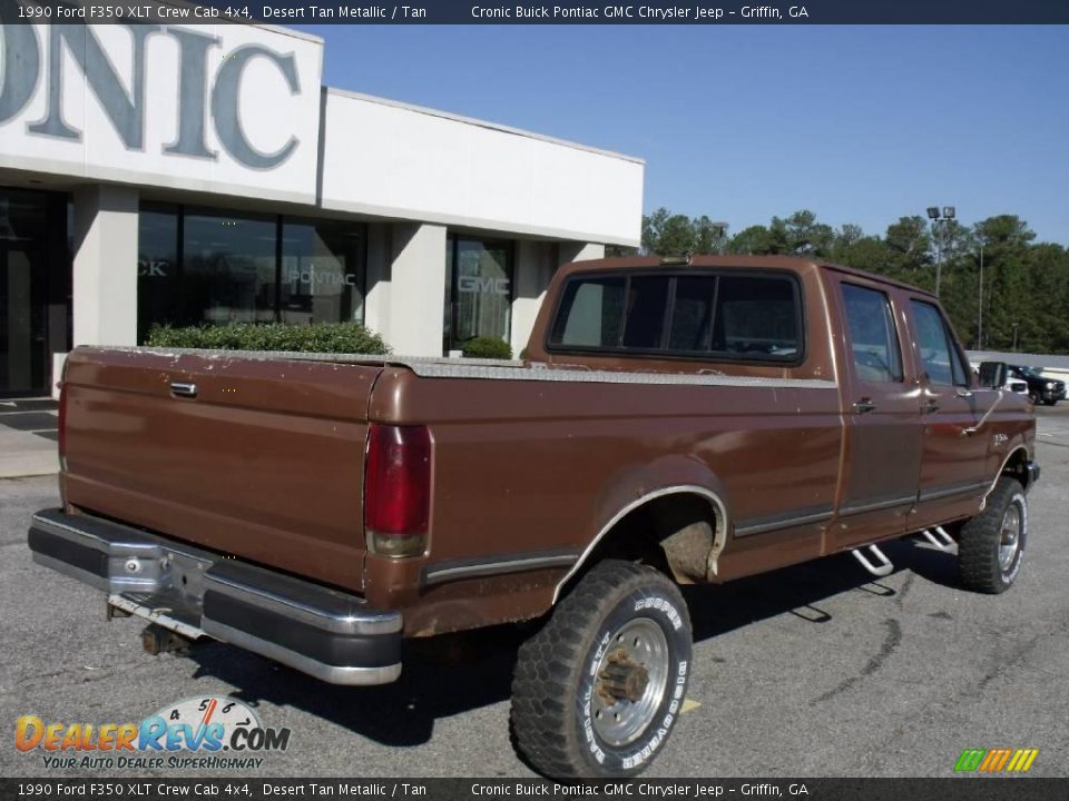 1990 Ford F350 XLT Crew Cab 4x4 Desert Tan Metallic / Tan Photo #8