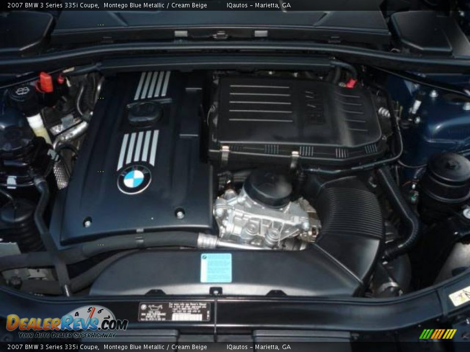 2007 BMW 3 Series 335i Coupe Montego Blue Metallic / Cream Beige Photo #31