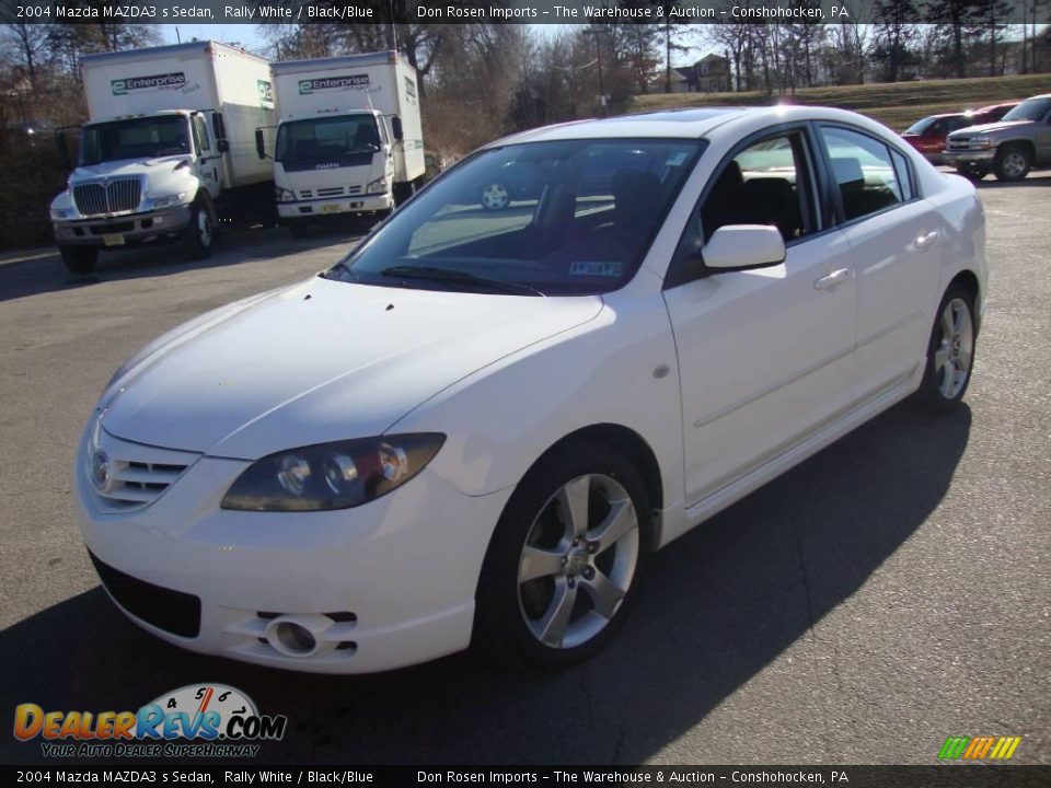 2004 Mazda MAZDA3 s Sedan Rally White / Black/Blue Photo #1