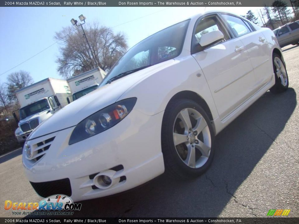 2004 Mazda MAZDA3 s Sedan Rally White / Black/Blue Photo #2