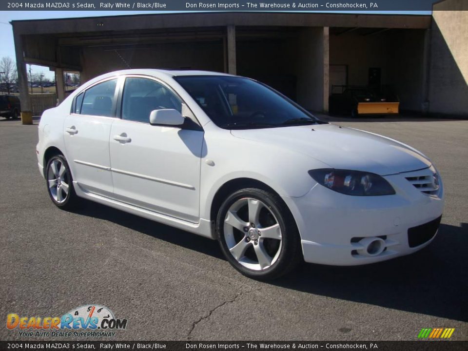 2004 Mazda MAZDA3 s Sedan Rally White / Black/Blue Photo #5