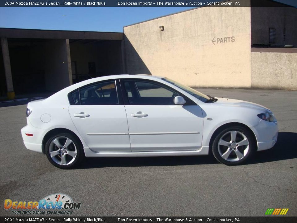 2004 Mazda MAZDA3 s Sedan Rally White / Black/Blue Photo #6