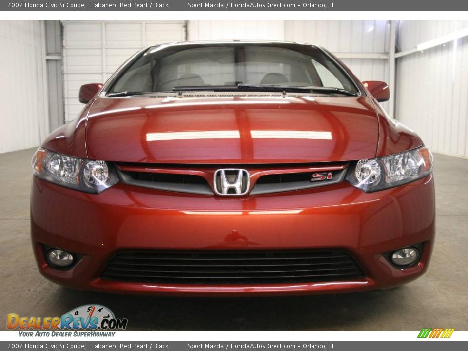 2007 Honda Civic Si Coupe Habanero Red Pearl / Black Photo #3