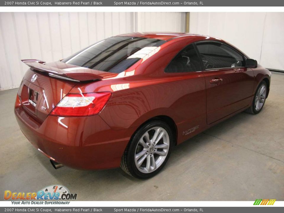 2007 Honda Civic Si Coupe Habanero Red Pearl / Black Photo #5