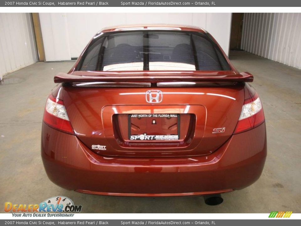 2007 Honda Civic Si Coupe Habanero Red Pearl / Black Photo #6