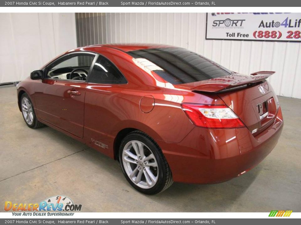 2007 Honda Civic Si Coupe Habanero Red Pearl / Black Photo #7