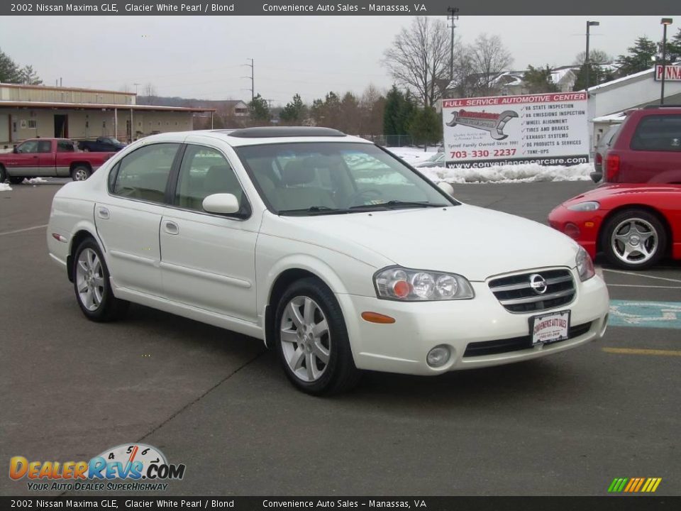 2002 Nissan Maxima GLE Glacier White Pearl / Blond Photo #2