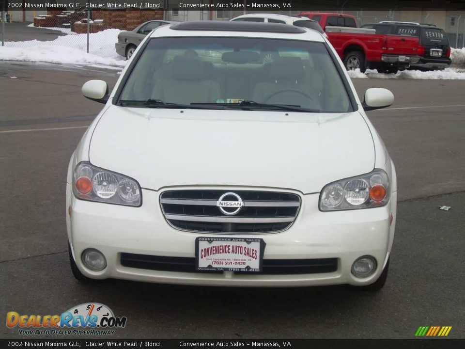 2002 Nissan Maxima GLE Glacier White Pearl / Blond Photo #3