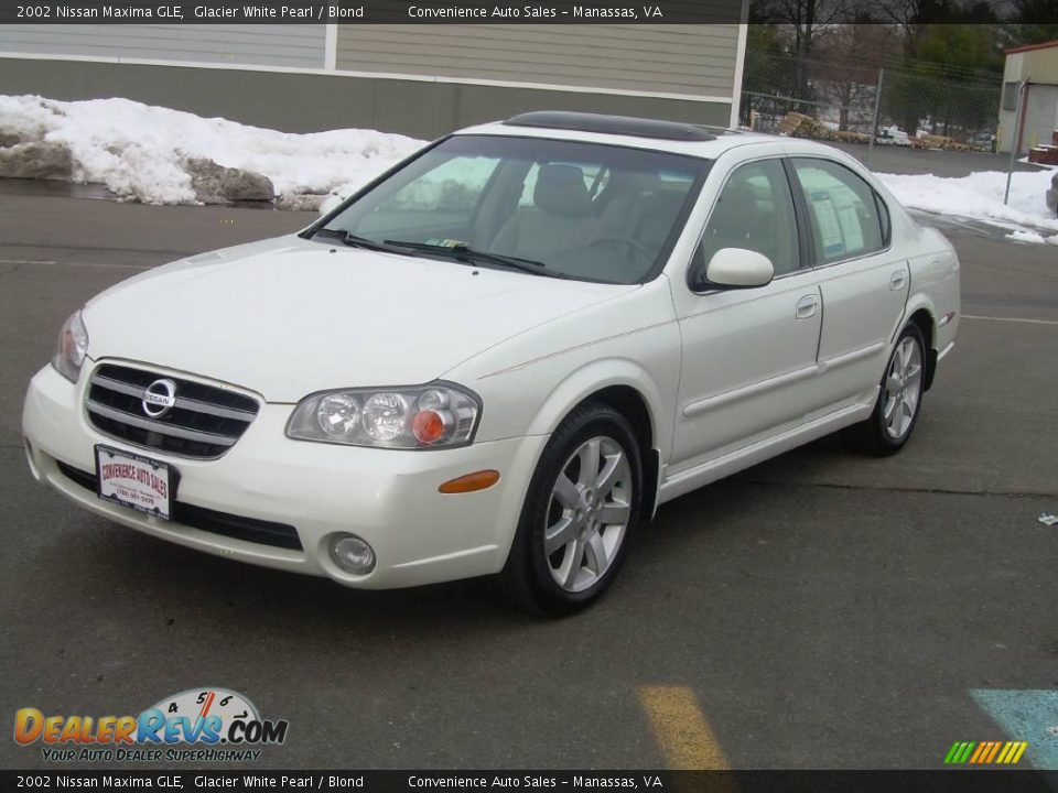 2002 Nissan Maxima GLE Glacier White Pearl / Blond Photo #4