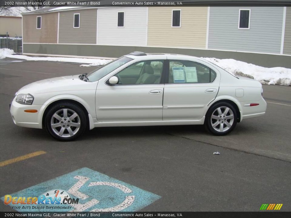 2002 Nissan Maxima GLE Glacier White Pearl / Blond Photo #5