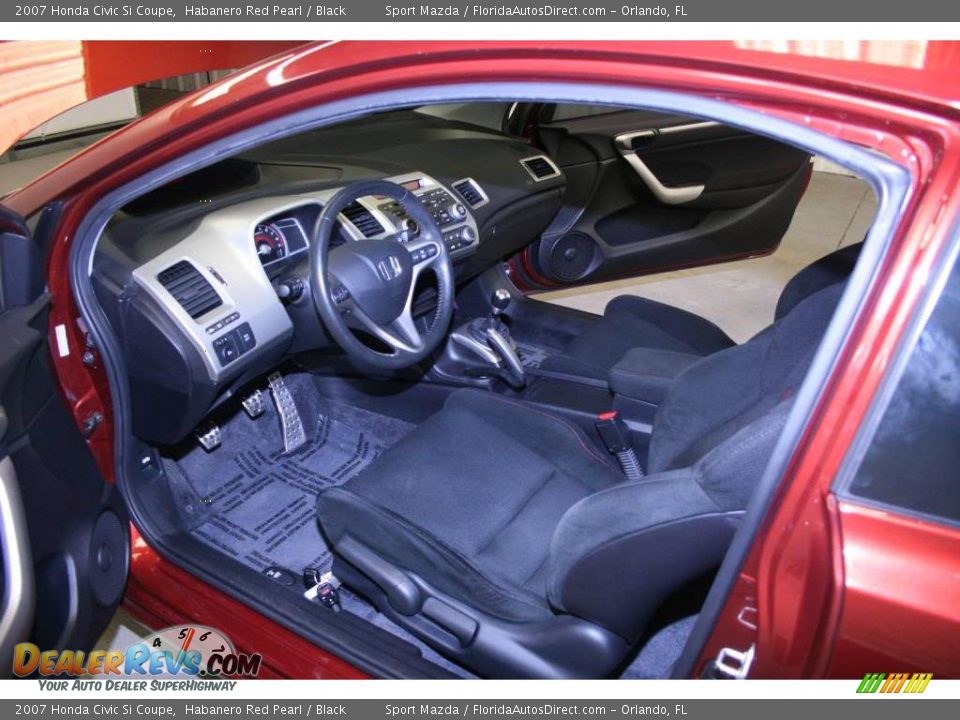 2007 Honda Civic Si Coupe Habanero Red Pearl / Black Photo #12