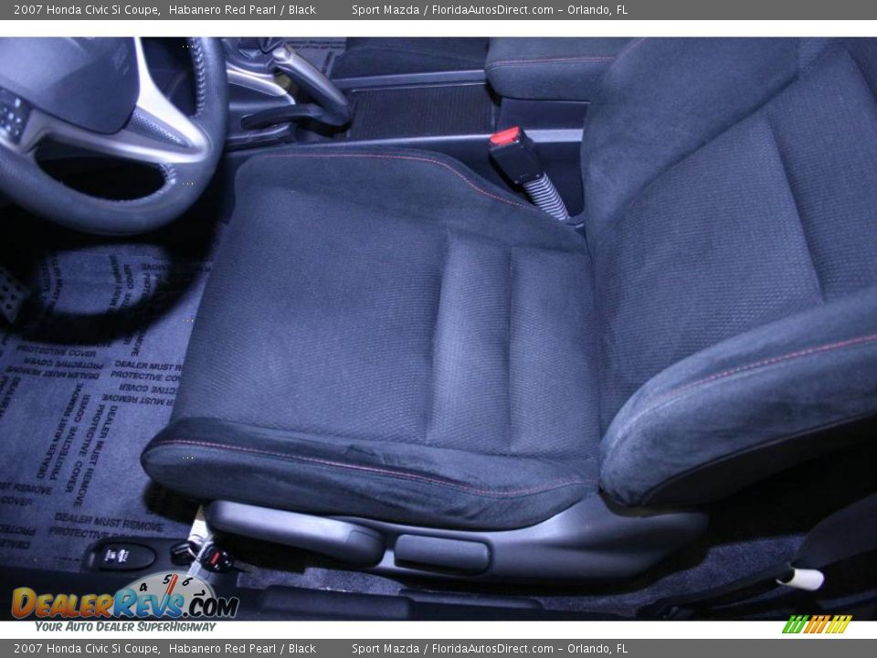 2007 Honda Civic Si Coupe Habanero Red Pearl / Black Photo #14