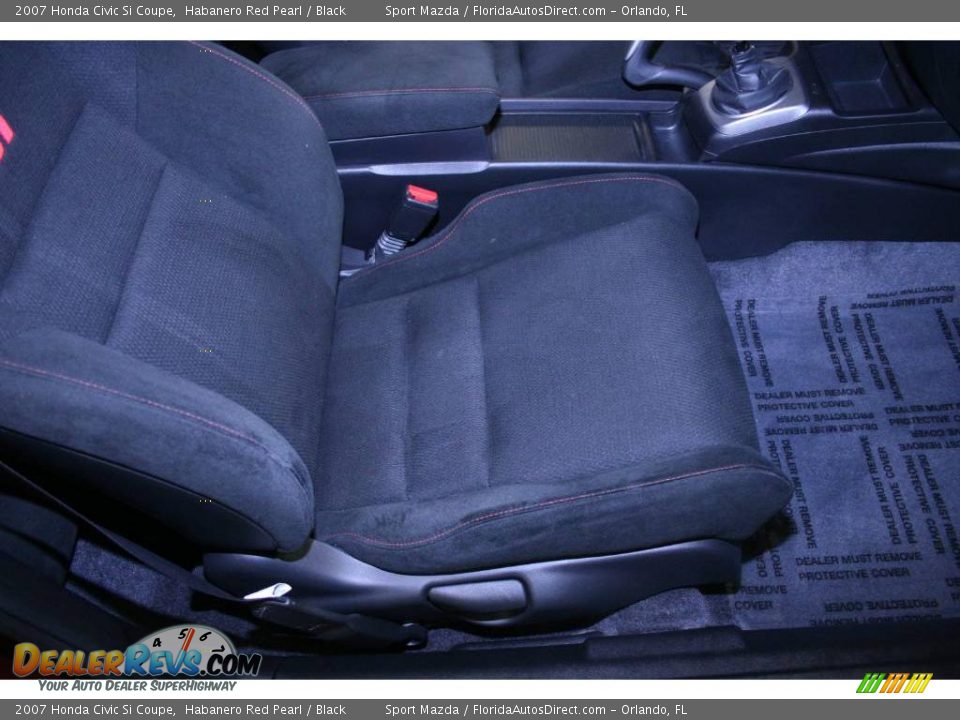 2007 Honda Civic Si Coupe Habanero Red Pearl / Black Photo #15