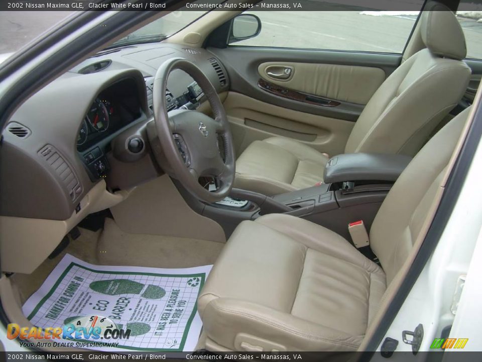 2002 Nissan Maxima GLE Glacier White Pearl / Blond Photo #11
