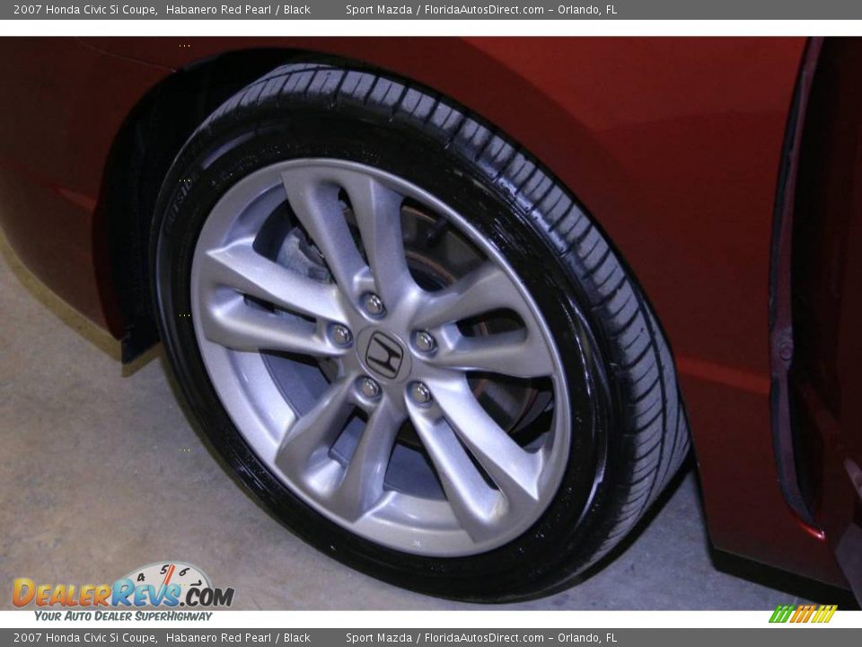 2007 Honda Civic Si Coupe Habanero Red Pearl / Black Photo #20