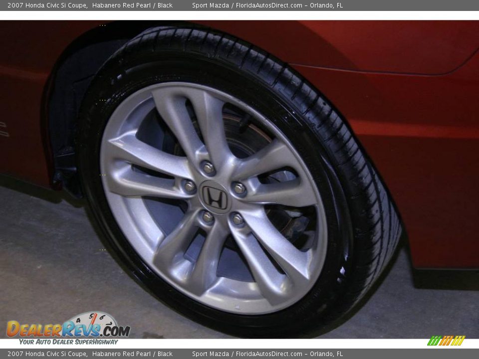 2007 Honda Civic Si Coupe Habanero Red Pearl / Black Photo #21