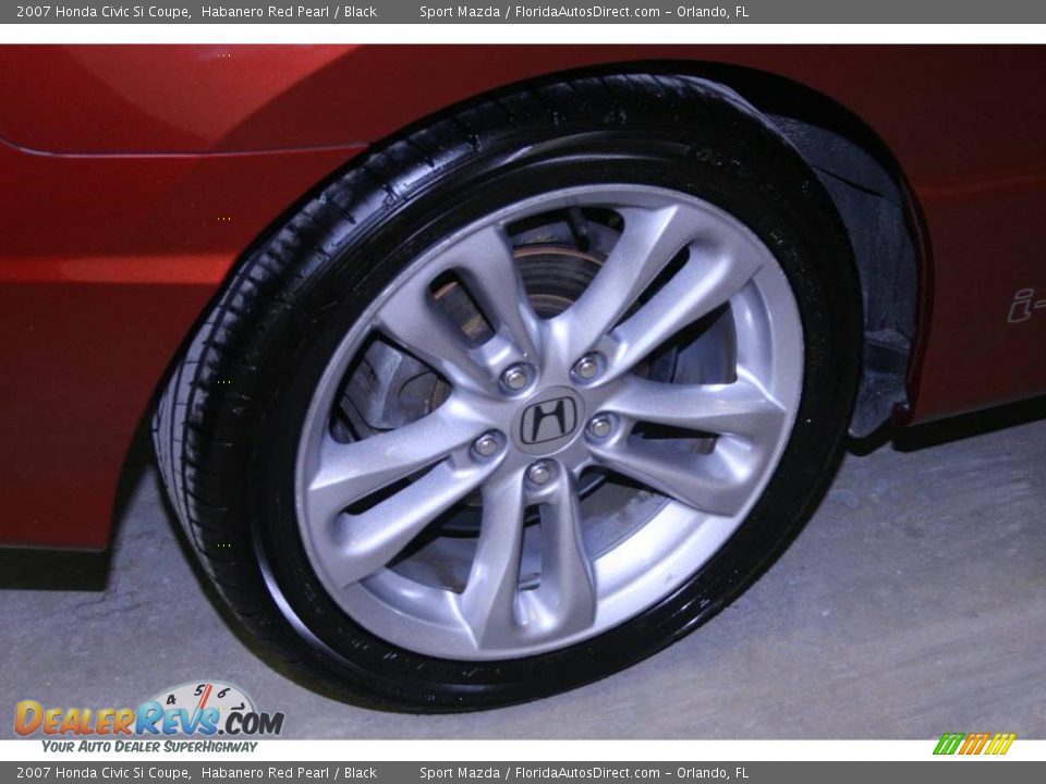2007 Honda Civic Si Coupe Habanero Red Pearl / Black Photo #22