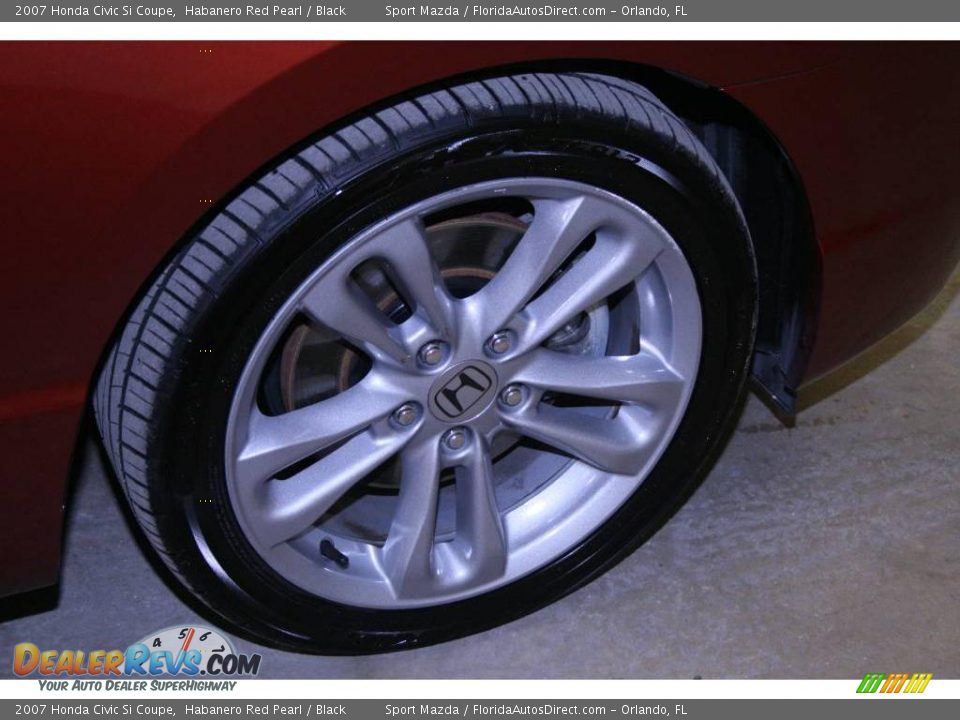 2007 Honda Civic Si Coupe Habanero Red Pearl / Black Photo #23