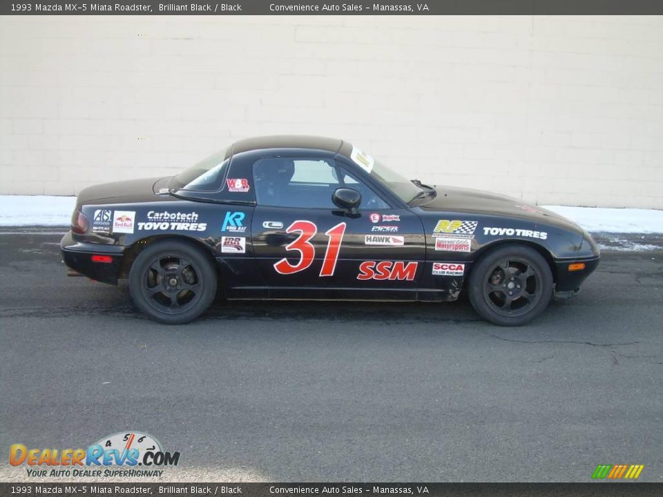 1993 Mazda MX-5 Miata Roadster Brilliant Black / Black Photo #1