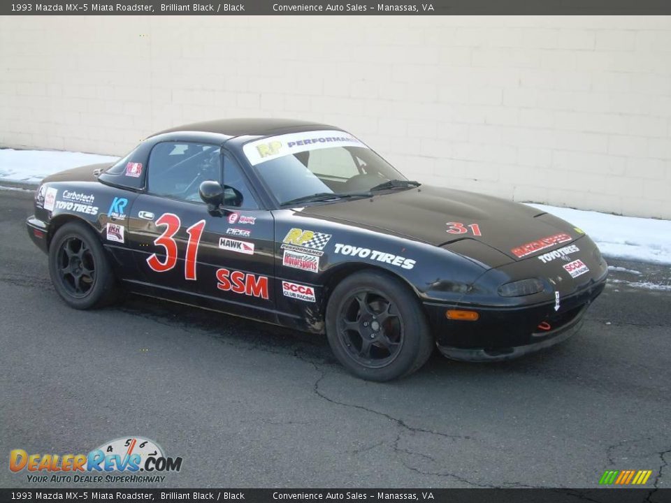 1993 Mazda MX-5 Miata Roadster Brilliant Black / Black Photo #2