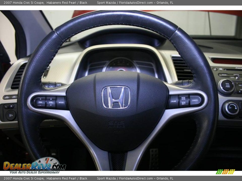 2007 Honda Civic Si Coupe Habanero Red Pearl / Black Photo #29