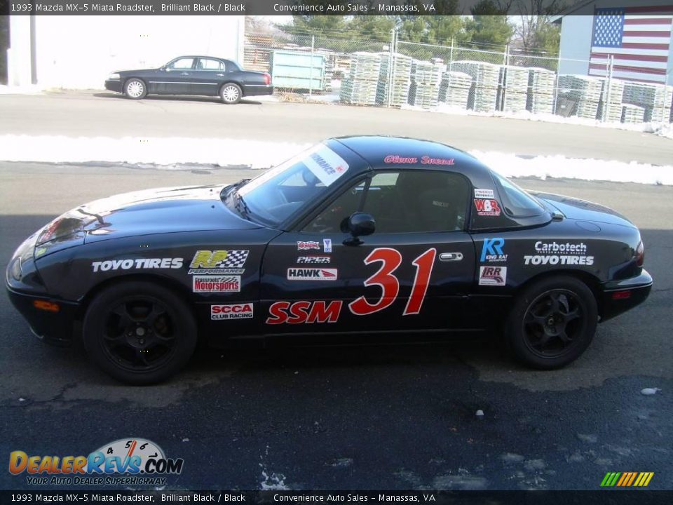 1993 Mazda MX-5 Miata Roadster Brilliant Black / Black Photo #5