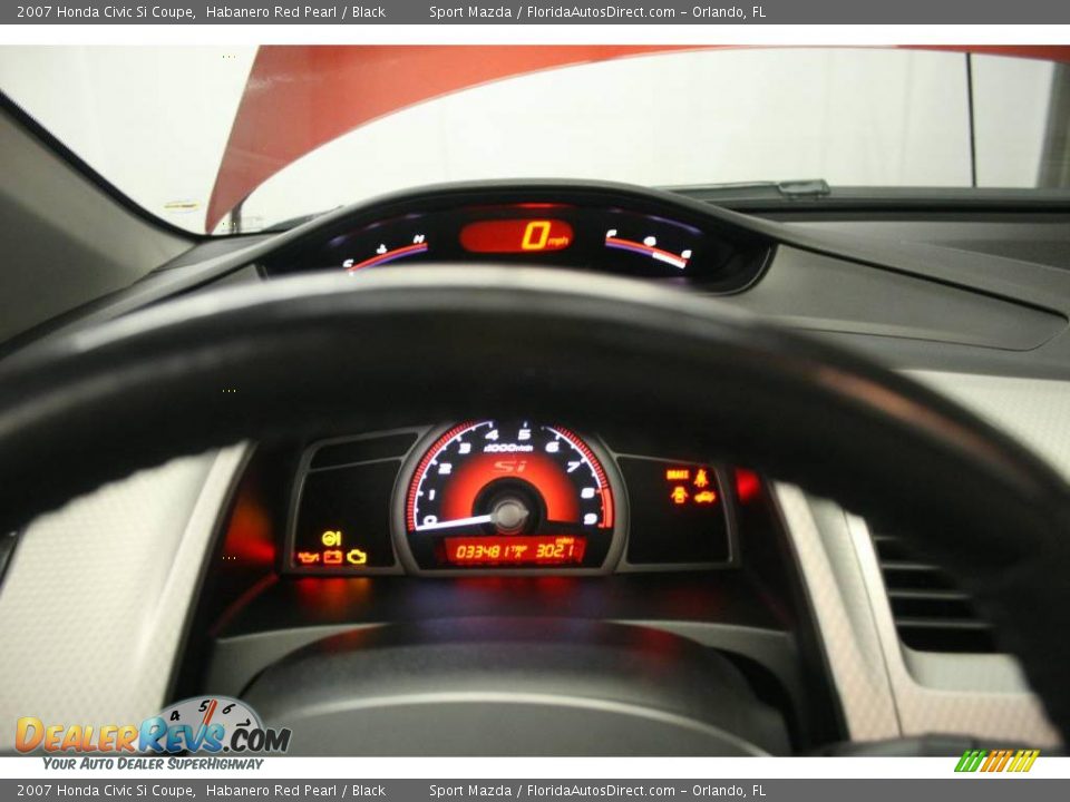 2007 Honda Civic Si Coupe Habanero Red Pearl / Black Photo #30