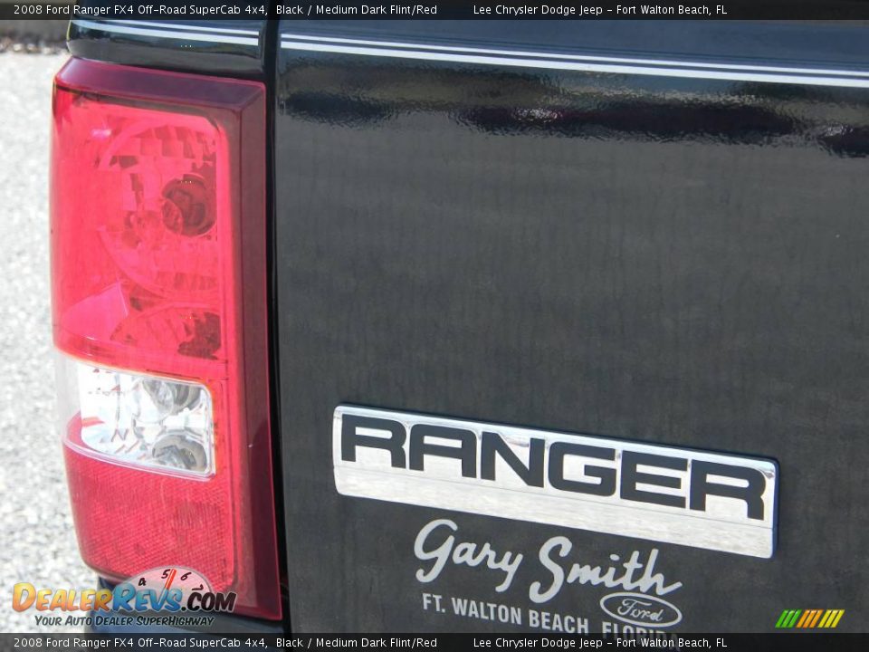2008 Ford Ranger FX4 Off-Road SuperCab 4x4 Black / Medium Dark Flint/Red Photo #10