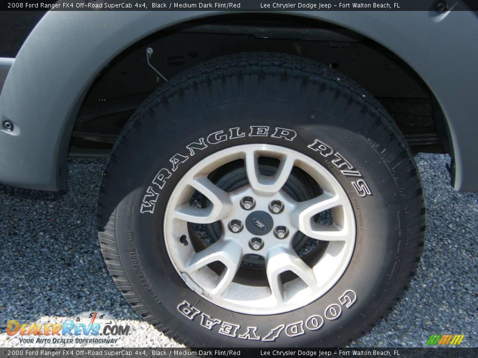 2008 Ford Ranger FX4 Off-Road SuperCab 4x4 Black / Medium Dark Flint/Red Photo #11