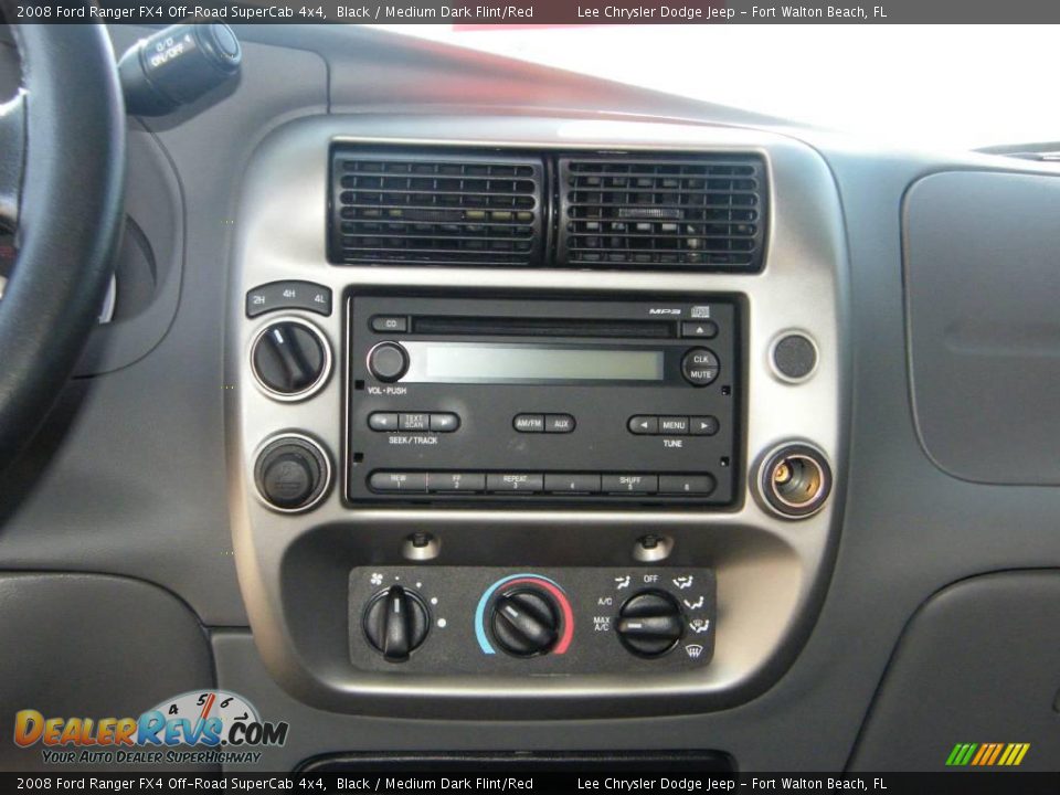 2008 Ford Ranger FX4 Off-Road SuperCab 4x4 Black / Medium Dark Flint/Red Photo #19