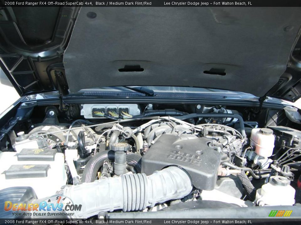 2008 Ford Ranger FX4 Off-Road SuperCab 4x4 Black / Medium Dark Flint/Red Photo #27