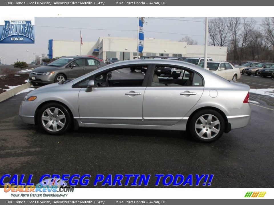 2008 Honda Civic LX Sedan Alabaster Silver Metallic / Gray Photo #1