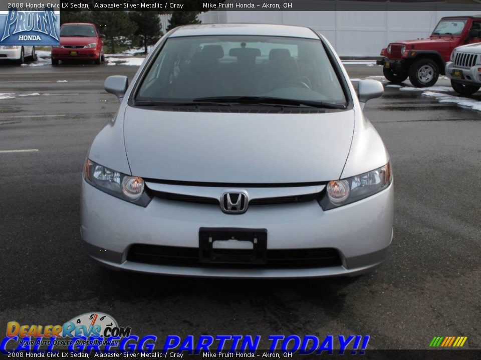 2008 Honda Civic LX Sedan Alabaster Silver Metallic / Gray Photo #4