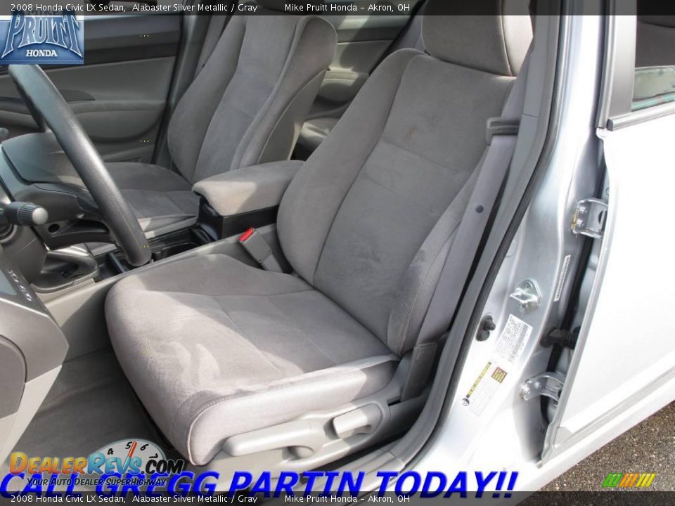 2008 Honda Civic LX Sedan Alabaster Silver Metallic / Gray Photo #11