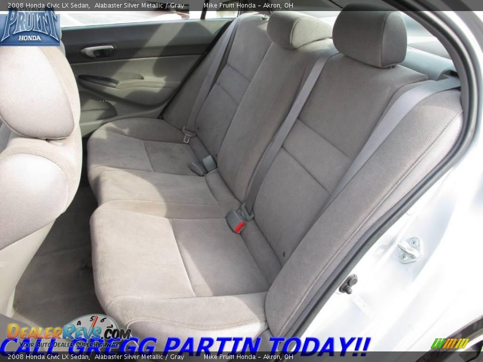 2008 Honda Civic LX Sedan Alabaster Silver Metallic / Gray Photo #12
