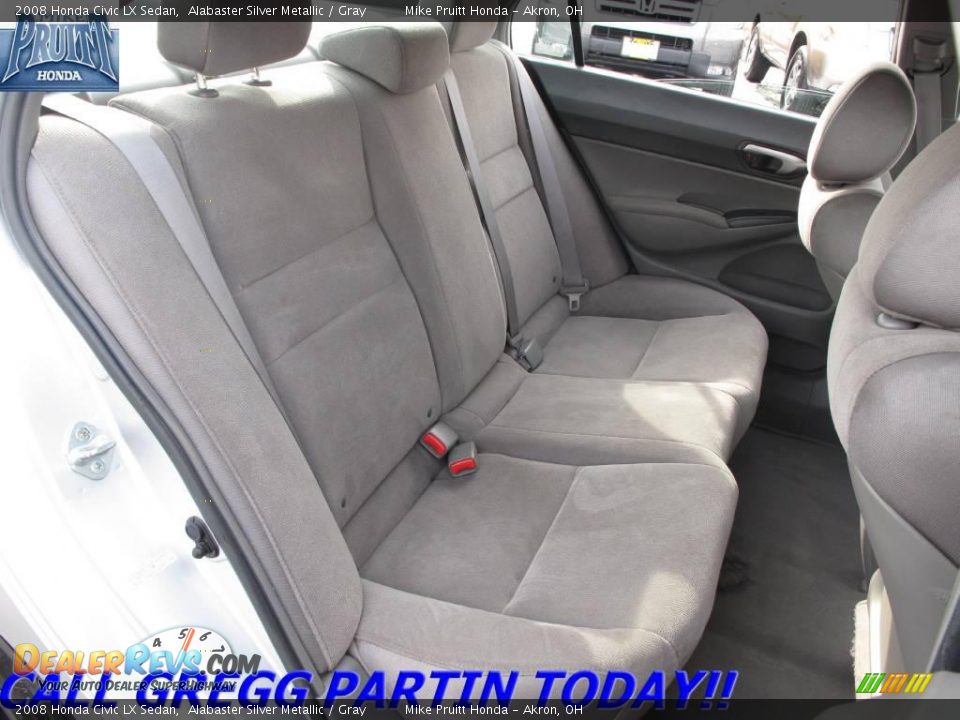 2008 Honda Civic LX Sedan Alabaster Silver Metallic / Gray Photo #13