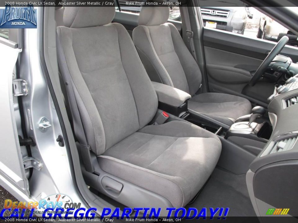2008 Honda Civic LX Sedan Alabaster Silver Metallic / Gray Photo #14