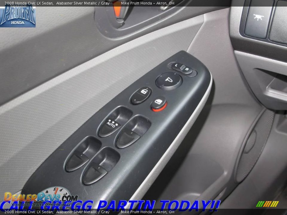 2008 Honda Civic LX Sedan Alabaster Silver Metallic / Gray Photo #18